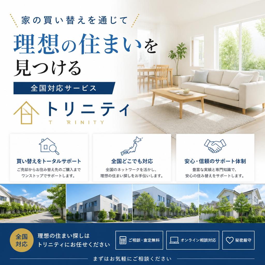 家の買い替えを通じて理想の住まいを見つける全国対応サービス｜トリニティ