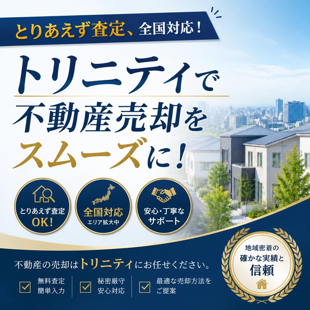 とりあえず査定、全国対応！トリニティで不動産売却をスムーズに！