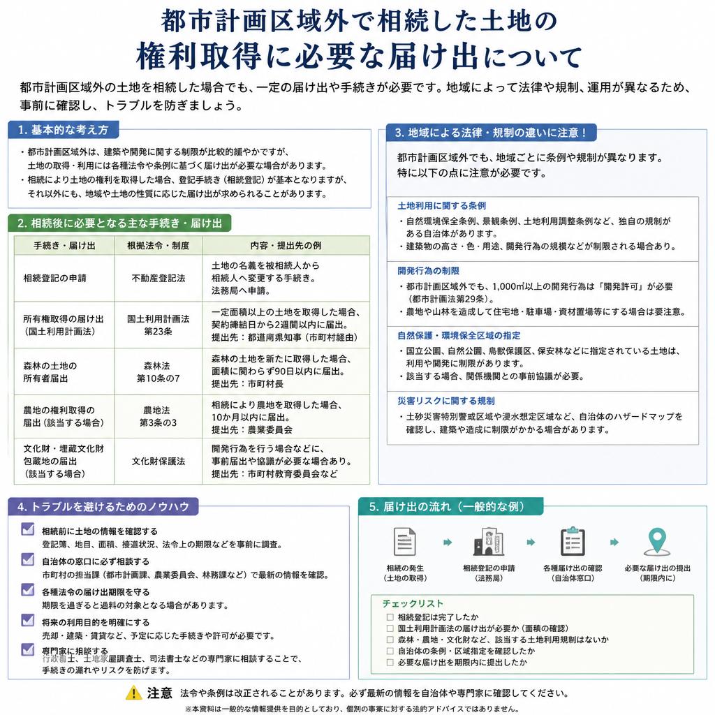 都市計画区域外での土地権利取得