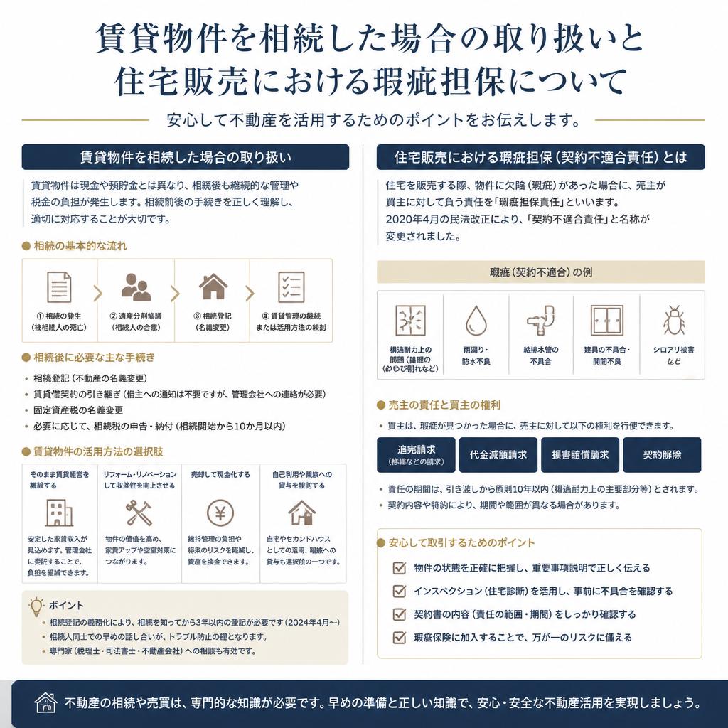 賃貸借や住宅販売の瑕疵担保について