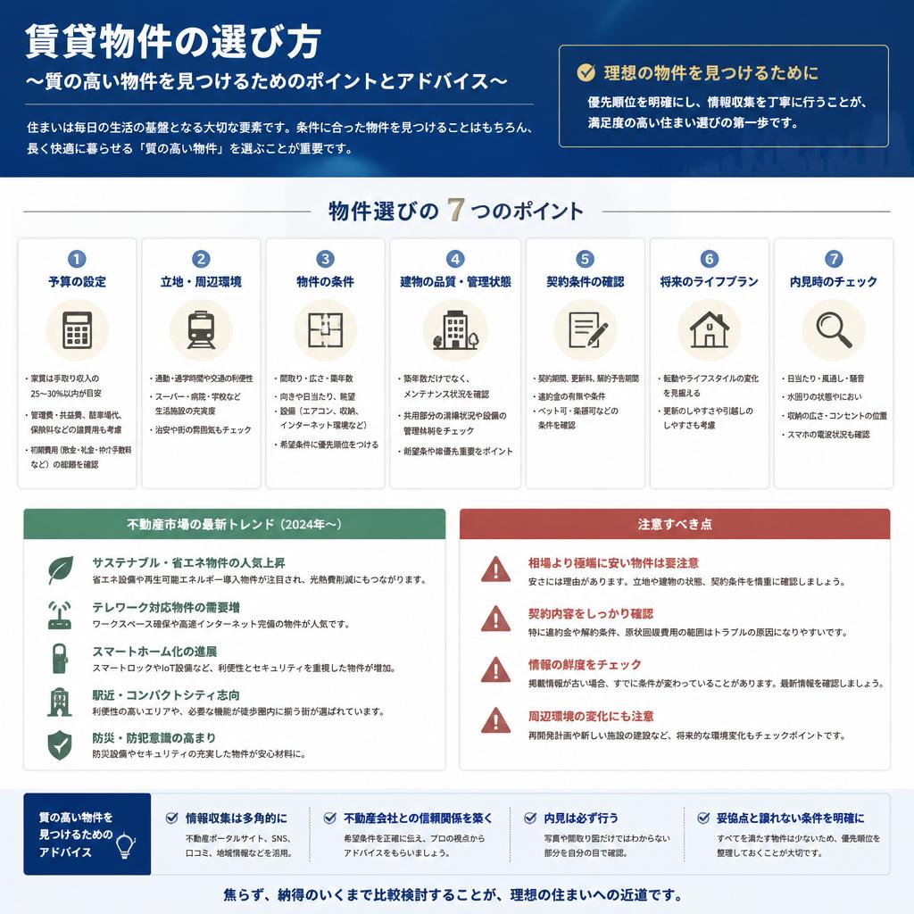 3. 質の高い賃貸物件の選び方