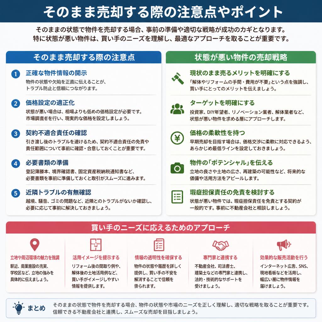 空き家をそのまま売る場合のポイント