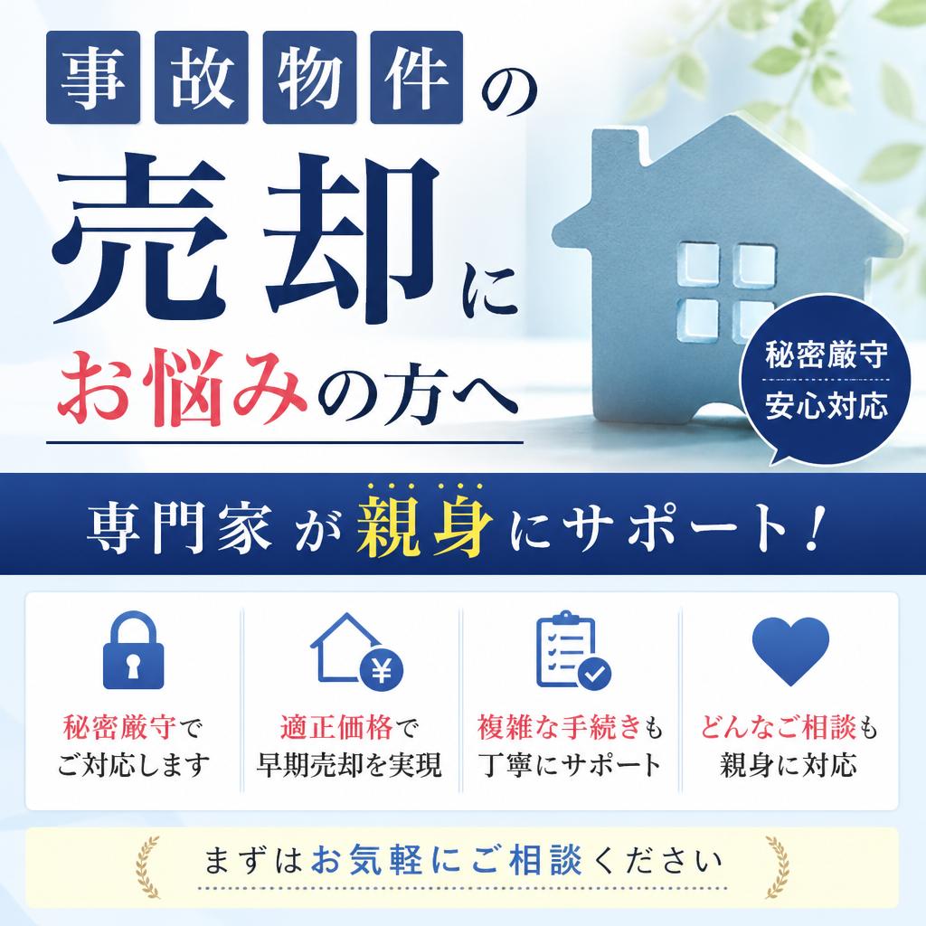 事故物件の売却にお悩みの方へ、専門家が親身にサポート！