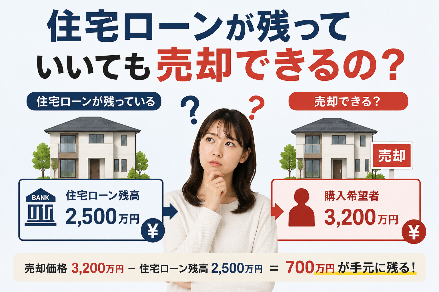 残債があってもあなたの不動産を売却できます！