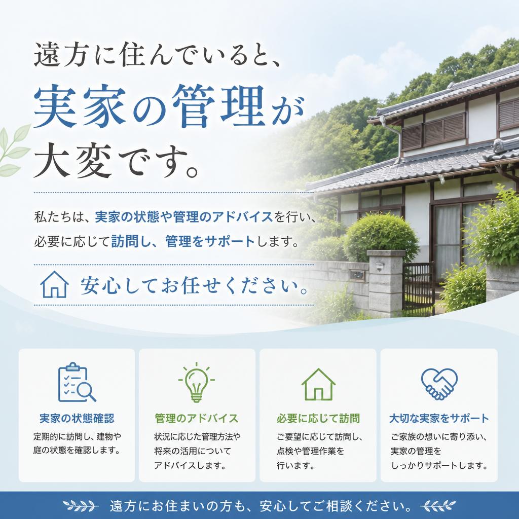 お任せください！遠方の実家管理